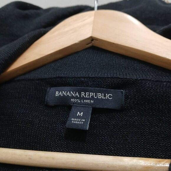 Banana republic womens medium 100% linen knit stretch boxy spring summer top - Picture 5 of 7